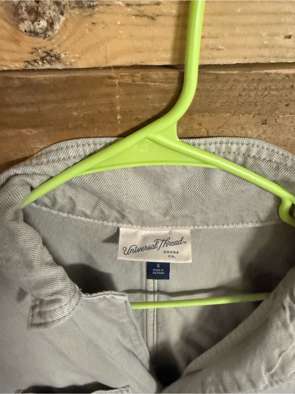 Beige Denim Jumpsuit with Button Front - Picture 4 of 5